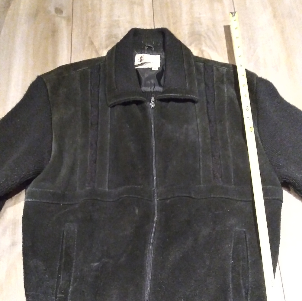Vintage black suede large bronzini jacket